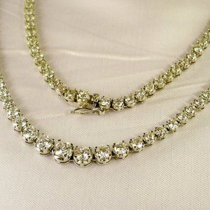 New Vintage Charles Winston Cubic Zirconias Silver Necklace